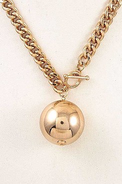 METAL BALL PENDANT NECKLACE