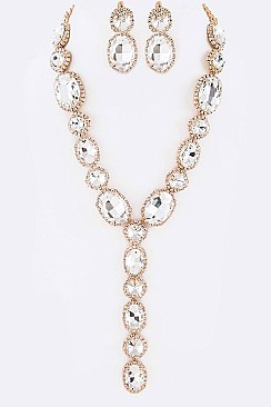 Chic Crystal Iconic Long Drop Necklace Set LA-GNE2048