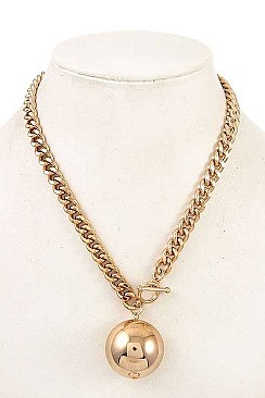 METAL BALL PENDANT NECKLACE