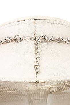 LINKED ROUND LEATHER NECKLACE SET