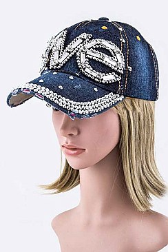 LOVE Crystal Denim Baseball Cap LA-HT277X027D