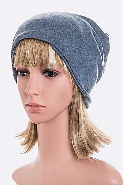Trendy Open Top Convertible Jersey Knit Beanie