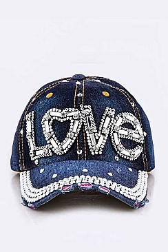 LOVE Crystal Denim Baseball Cap LA-HT277X027D