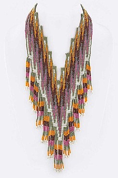 ORIGINAL TRIBAL BEAD BIB NECKLACE
