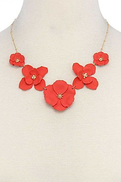 5-FLOWER LINK FASHION NECKLACE