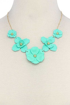 5-FLOWER LINK FASHION NECKLACE