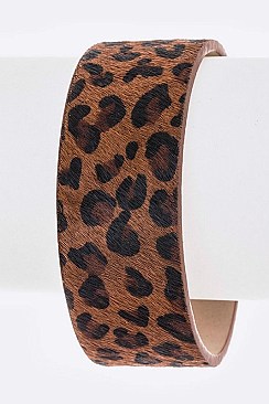 LEOPARD PRINT CALF LEATHER MAGNETIC BRACELET