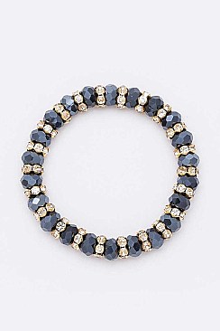 Pack of 12 Crystal Stretch Bracelet Set