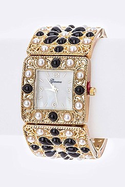 Chic Mix Pearls Fashion Bangle Watch LA-1820