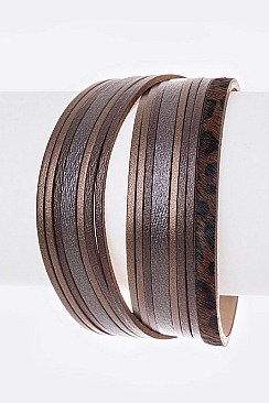 MAGNETIC MIXED LEATHER BRACELET