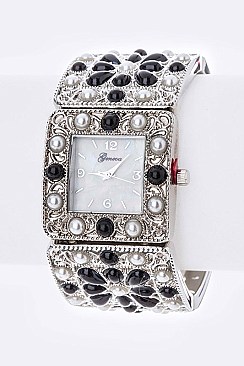 Chic Mix Pearls Fashion Bangle Watch LA-1820