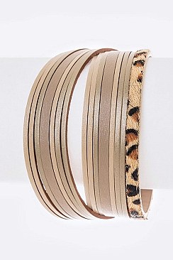 MAGNETIC MIXED LEATHER BRACELET