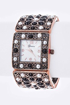 Chic Mix Pearls Fashion Bangle Watch LA-1820