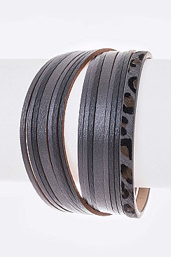 MAGNETIC MIXED LEATHER BRACELET