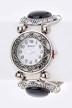 Stylish Genuine Stone Stretch Watch LA-1572