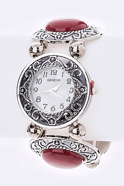 Stylish Genuine Stone Stretch Watch LA-1572