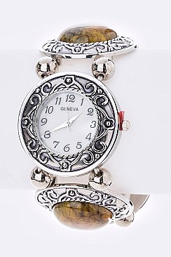 Stylish Genuine Stone Stretch Watch LA-1572