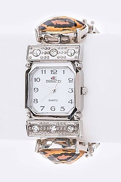 Chic Iconic Stretch Mix Media Bracelet Watch LA -169