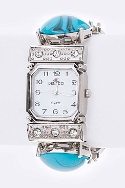 Chic Iconic Stretch Mix Media Bracelet Watch LA -169