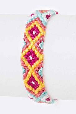 Pack of 12 Weaved Pattern String Bracelet Set