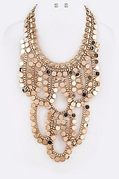 ASSORTED CHAIN STATEMENT NECKLACE SET