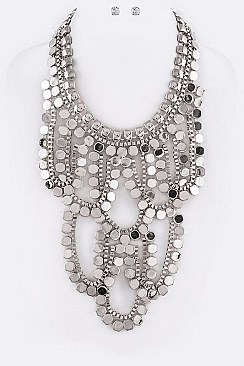 ASSORTED CHAIN STATEMENT NECKLACE SET