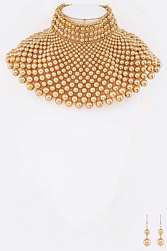 PEARL COLLAR STATEMENT NECKLACE SET
