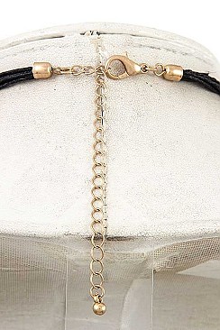 ROUND ANIMAL PRINT LINK NECKLACE SET