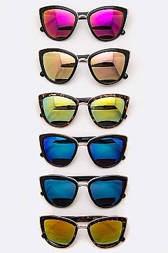 Pack of 12 Pieces Iconic Cat Eye Sunglasses LA108-96002RV