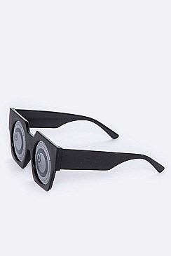 Pack of 12 pieces Iconic Futuristic Reflective Square Sunglasses LA138-1519