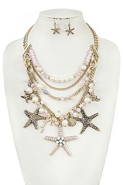 PEARL & BEAD MULTI LAYERED NECKLACE