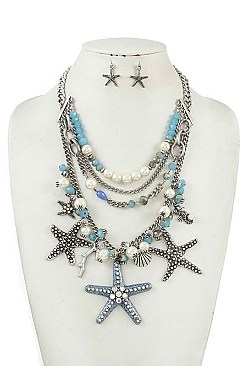 PEARL & BEAD MULTI LAYERED NECKLACE