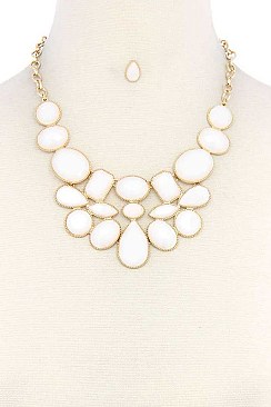 POSH GEOMETRIC BEADED STATEMENT NECKLACE JY-DN2710