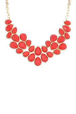 POSH TEARDROP GEMS STATEMENT NECKLACE JY-DN2694