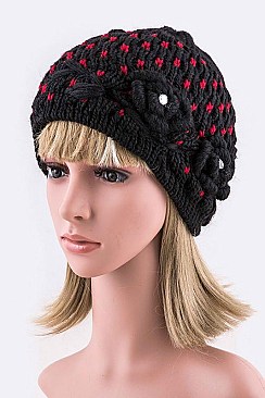Pack of 12Pcs Diamond Knit Beanie & Scarf Set