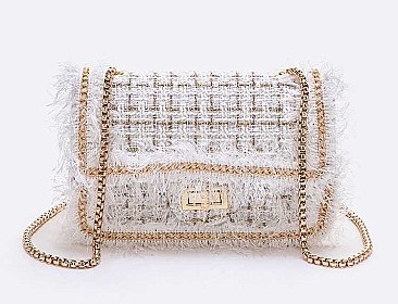 Lovely Tweed Fuzzy Small Swing Bag