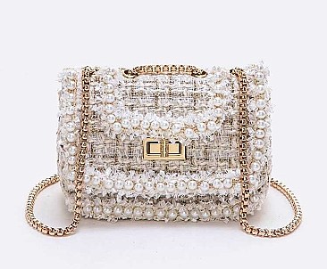 Trendy Tweed Fuzzy Iconic Swing Bag