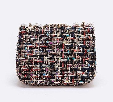 Trendy Tweed Fuzzy Iconic Swing Bag