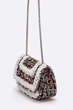 Trendy Tweed Fuzzy Iconic Swing Bag