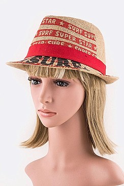 Super Star Printed Fashion Straw Fedora LABBH1123