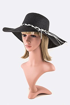 Braided Suede Band Straw Hat LASHT3131DD