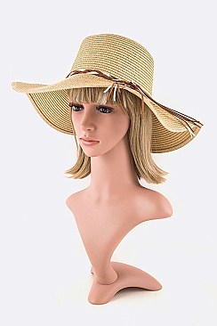 Braided Suede Band Straw Hat LASHT3131DD