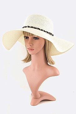 Braided Band Wide Brim Sun Hat LASHT3135DD