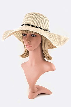 Braided Band Wide Brim Sun Hat LASHT3135DD