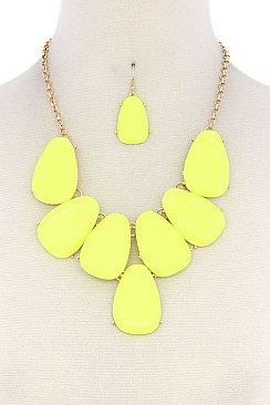 POSH CHUNKY OVAL STATEMENT NECKLACE SET LA-MNE6432
