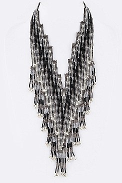 ORIGINAL TRIBAL BEAD BIB NECKLACE