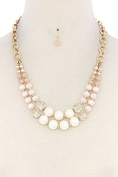 PRISTINE BEADS LAYERED NECKLACE SET JY-NE-5609