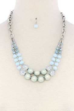 PRISTINE BEADS LAYERED NECKLACE SET JY-NE-5609