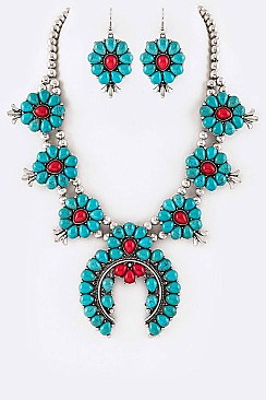 Fab Squash Blossom Western Necklace Set LAAS5834