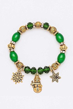 Pack of 12 Decorative Christmas Charm Bracelet Set